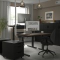 IKEA MITTZON стол/трансф, электрический орех/черный, 120x80 см 09527903 | 095.279.03