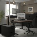 IKEA MITTZON стол/трансф, электрический орех/черный, 140x60 см 39528326 | 395.283.26