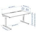 IKEA MITTZON письменный стол, орех / белый, 140x80 см 49528142 | 495.281.42