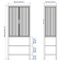 IKEA MOSSJÖN Шкаф / стеклянные двери, антрацит, 60x34x146 см 30564333 | 305.643.33