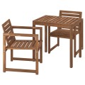IKEA NÄMMARÖ Стол и 2 легких кресла, для сада, морилка светло-коричневая, , 75 см 19544577 195.445.77