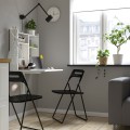 IKEA NORBERG НОРБЕРГ / NISSE НИССЕ Стол и 2 стула, белый / черный 59481323 594.813.23