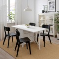 IKEA NORDEN / LISABO НОРДЕН / ЛИСАБО Стол и 4 стула, белый / черный, 26/89/152 см 39385539 | 393.855.39