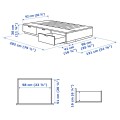 IKEA NORDLI Кровать с контейнером и матрасом, антрацит / Åkrehamn средней жесткости, 90x200 см 69537796 | 695.377.96