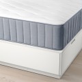 IKEA NORDLI Кровать с контейнером и матрасом, с изголовьем белый / Vågstranda жесткий, 140x200 см 79541745 795.417.45