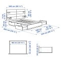 IKEA NORDLI Кровать с контейнером и матрасом, с изголовьем антрацит / Åkrehamn жесткий, 160x200 см 89536871 895.368.71