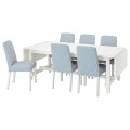 IKEA NORDVIKEN / BERGMUND НОРДВИКЕН / БЕРГМУНД Стол и 6 стульев, белый / Rommele темно-синий / белый, 210/289 cм 79407577 794.075.77