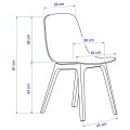 IKEA LISABO ЛИСАБО / ODGER ОДГЕР Стол и 4 стула, ясеневый шпон / красный, 140 см 99440745 | 994.407.45
