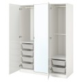 IKEA PAX / FARDAL/ÅHEIM Комбинация шкафов, глянцевый белый / зеркало, 150x60x201 см 19336149 | 193.361.49