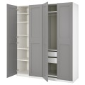 IKEA PAX ПАКС / GRIMO ГРИМО Комбинация шкафов, белый / серый, 200x60x236 см 89386616 893.866.16
