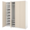 IKEA PAX ПАКС / REINSVOLL РЕИНСВОЛЛ Комбинация шкафов, белый / серо-бежевый, 200x60x236 см 89384655 | 893.846.55