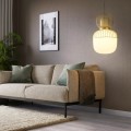 IKEA PILBLIXT Подвесной светильник, белый / светло-зеленое стекло / металл, имитация золота, 33 см 50499879 504.998.79