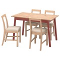 IKEA PINNTORP / PINNTORP Стол и 4 стула, морилка светло-коричневая, морилка красная / Katorp светло-коричневая морилка, 125 см 69484463 694.844.63