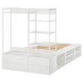 IKEA PLATSA ПЛАТСА Кровать двуспальная с 4 ящиками, белый / Fonnes, 140x244x163 cм 89326463 893.264.63