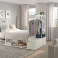IKEA PLATSA ПЛАТСА Кровать двуспальная с 4 ящиками, белый / Fonnes, 140x244x163 cм 89326463 893.264.63