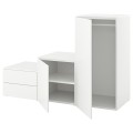 IKEA PLATSA ПЛАТСА Гардероб 2-дверный + 2 ящика, белый / Fonnes белый, 180x57x123 см 79436914 | 794.369.14