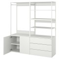 IKEA PLATSA ПЛАТСА Гардероб 2-дверный + 3 ящика, белый / Fonnes белый, 160x42x181 cм 59336270 593.362.70