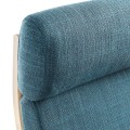 IKEA POÄNG ПОЭНГ Кресло с подставкой для ног, березовый шпон / Hillared темно-синий 29484276 294.842.76