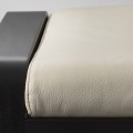 IKEA POÄNG ПОЭНГ Кресло с подставкой для ног, черно-коричневый / Glose белый с оттенком 39551072 | 395.510.72