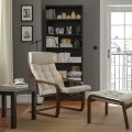 IKEA POÄNG Кресло с подставкой для ног, коричневый/Гуннаред бежевый 99502007 995.020.07