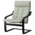 IKEA POÄNG Кресло, черно-коричневый/Гуннаред светло-зеленый 19501907 195.019.07