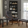 IKEA POÄNG Кресло с подставкой для ног, коричневый / Gunnared темно-серый 39502086 395.020.86
