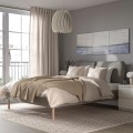 IKEA SAGESUND Кровать с обивкой, Дисерёд коричневый/Лурой, 160x200 см 19496487 194.964.87