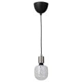 IKEA SKAFTET / MOLNART Подвесной светильник с лампочкой, Никелированное/трубчатое белое/прозрачное стекло, 120 мм 19494563 194.945.63
