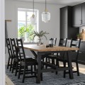 IKEA SKOGSTA / NORDVIKEN Стол и 6 стульев, акация / черный, 235x100 см 69482690 694.826.90