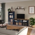 IKEA SKRUVBY Тумба под ТВ, черно-синий, 216x38x140 см 89494606 894.946.06