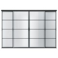 IKEA SKYTTA / SVARTISDAL Комбинация раздвижных дверей, чёрная/белая бумага, 351x240 см 69424049 | 694.240.49
