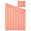 IKEA SLÅNHÖSTMAL Пододеяльник и наволочка, оранжевый / розовый / полосатый, 150x200/50x60 см 40575289 405.752.89