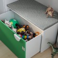 IKEA SMÅSTAD СМОСТАД Скамья с отделением для игрушек, белый / зеленый, 90x52x48 см 49389160 493.891.60