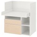 IKEA SMÅSTAD СМОСТАД Письменный стол, белый береза / с 2 ящиками, 90x79x100 cм 39392276 393.922.76