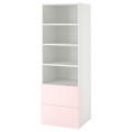 IKEA SMÅSTAD СМОСТАД / PLATSA ПЛАТСА Стеллаж, белый бледно-розовый / с 2 ящиками, 60x57x181 см 69483270 694.832.70