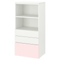 IKEA SMÅSTAD СМОСТАД / PLATSA ПЛАТСА Стеллаж, белый бледно-розовый / с 3 ящиками, 60x42x123 см 49420523 494.205.23