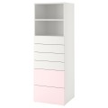 IKEA SMÅSTAD СМОСТАД / PLATSA ПЛАТСА Стеллаж, белый бледно-розовый / с 6 ящиками, 60x57x181 см 49388071 493.880.71