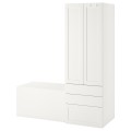 IKEA SMÅSTAD СМОСТАД / PLATSA ПЛАТСА Стеллаж, белый белая рамка / со скамьей, 150x57x181 см 39431230 394.312.30