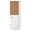 IKEA SMÅSTAD СМОСТАД / PLATSA ПЛАТСА Шкаф, белый пробка / с 4 ящиками, 60x42x181 см 79426383 794.263.83