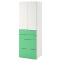 IKEA SMÅSTAD СМОСТАД / PLATSA ПЛАТСА Шкаф, белый зеленый / с 4 ящиками, 60x42x181 см 39426375 394.263.75