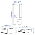 IKEA SMÅSTAD СМОСТАД / PLATSA ПЛАТСА Шкаф, белый / поверхность для рисования с 3 ящиками, 60x42x181 см 79426302 794.263.02