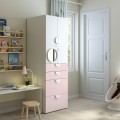 IKEA SMÅSTAD СМОСТАД / PLATSA ПЛАТСА Шкаф, белый бледно-розовый / с 4 ящиками, 60x57x181 см 19430905 194.309.05