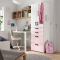 IKEA SMÅSTAD СМОСТАД / PLATSA ПЛАТСА Шкаф, белый бледно-розовый / с 4 ящиками, 60x57x181 см 19430905 194.309.05