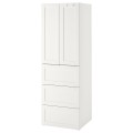IKEA SMÅSTAD СМОСТАД / PLATSA ПЛАТСА Шкаф, белый белая рамка / с 3 ящиками, 60x42x181 см 39426380 394.263.80