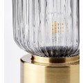 IKEA SOLKLINT СОЛКЛИНТ Лампа настольная, латунь / серое прозрачное стекло, 28 см 70464275 704.642.75
