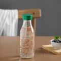 IKEA SPARTANSK Бутылка для воды, стекло прозрачное / зеленый, 0.5 л 60517953 | 605.179.53