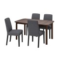 IKEA STRANDTORP / BERGMUND СТРАНДТОРП / БЕРГМУНД Стол и 4 стула, коричневый / Gunnared серый, 150/205/260 cм 79441053 | 794.410.53