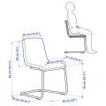 IKEA EKEDALEN / LUSTEBO Стол и 2 стула, белый хром / Viarp бежевый / коричневый, 80/120 см 69523488 695.234.88