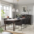 IKEA STRANDTORP СТРАНДТОРП / TOSSBERG ТОССБЕРГ Стол и 6 стульев, коричневый / металл черный / серый, 150/205/260 cм 99441028 | 994.410.28