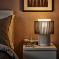 IKEA SYMFONISK СИМФОНИСК Лампа / колонка с wifi, абажур тканевый, белый / черный 99482684 | 994.826.84